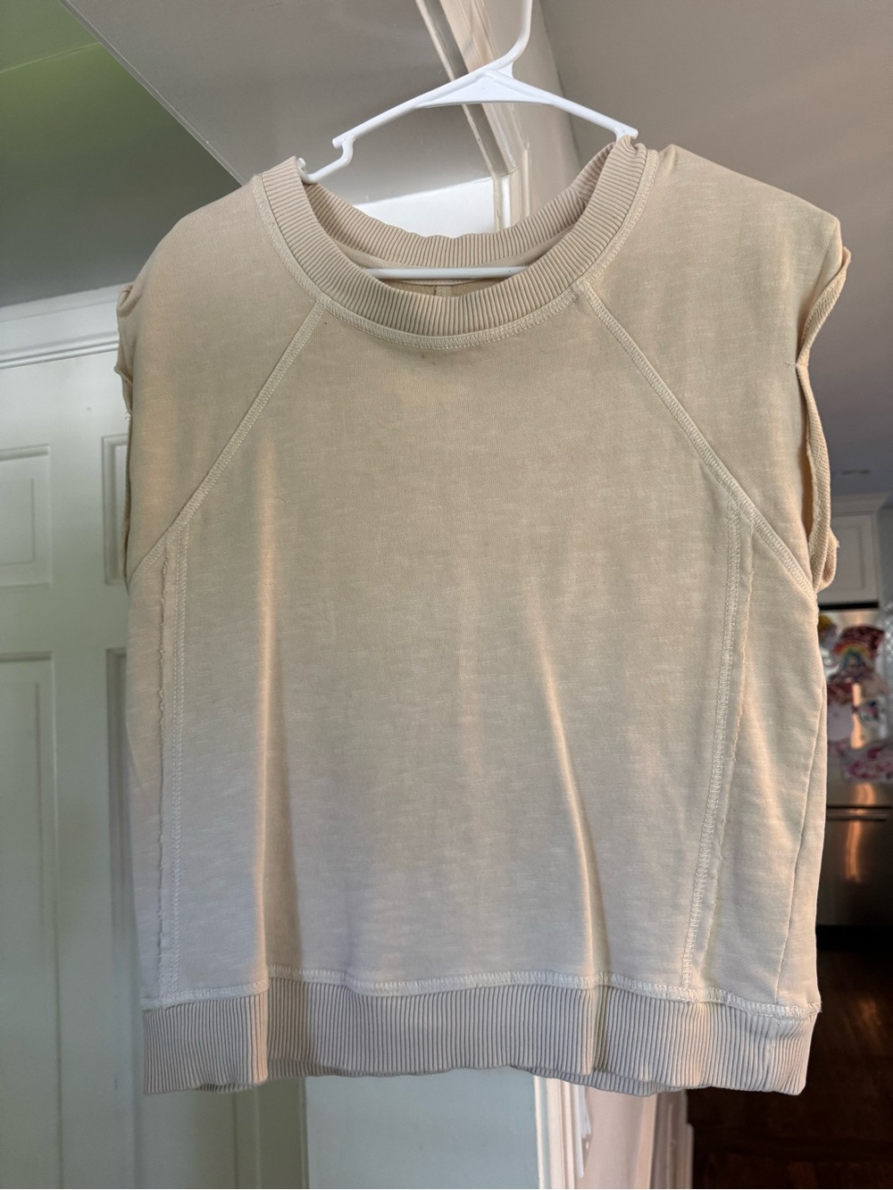 Pilcro Sleeveless Crewneck Sweatshirt - Cream